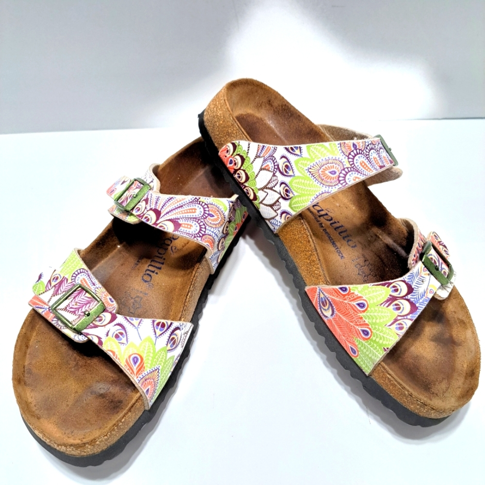 Papillio By Birkenstock Arizonia Peacock print sandal Size 40 US 9